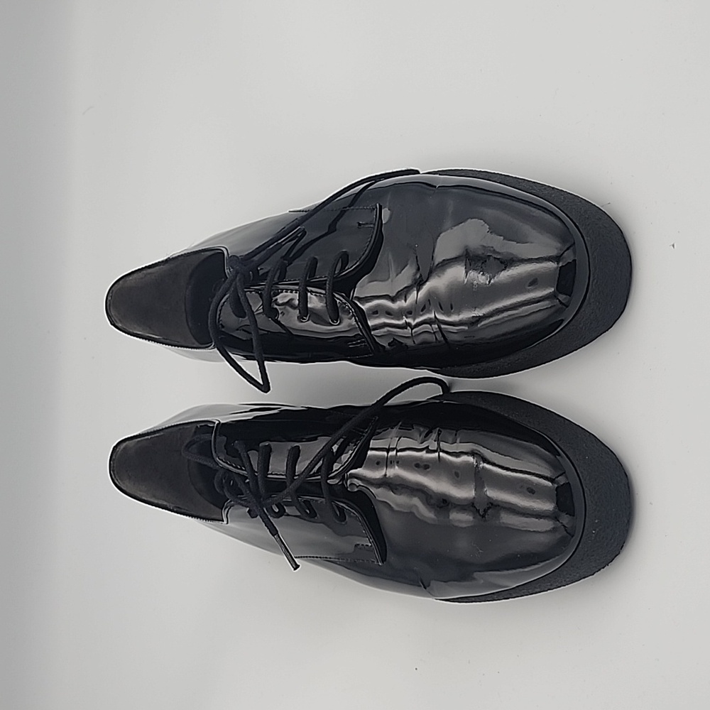 ROBERT CLERGERIE Black Patent Leather Platform Oxfords, size 37 - Picture 3 of 8